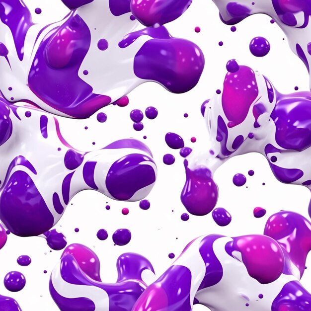 Purple and white liquid pouring down on a white surface generative ai