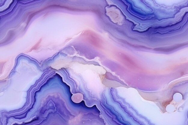 Purple and white marble with a pink and blue swirl generative ai