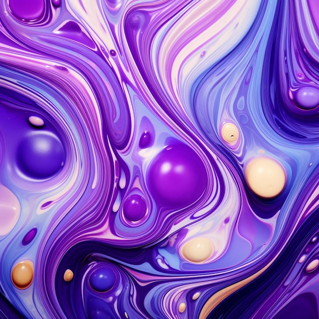 Purple and white marbled background with a lot of bubbles generative ai