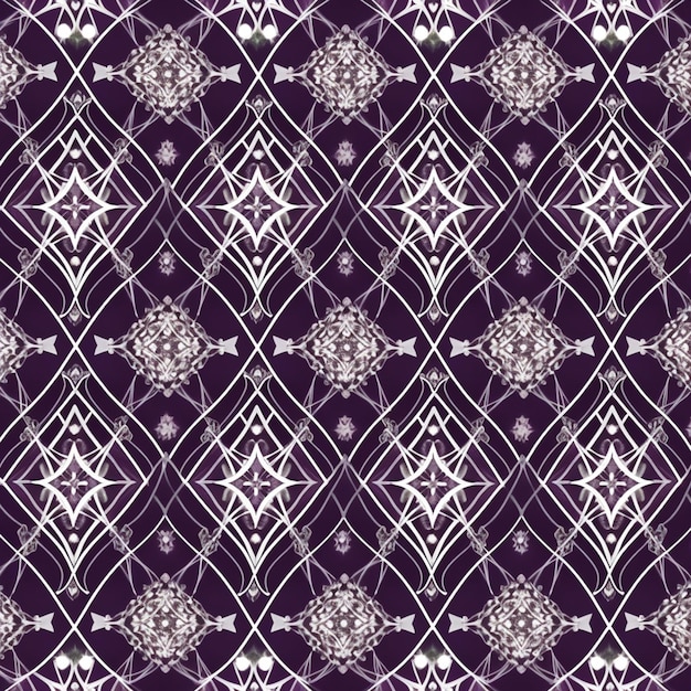 A purple and white pattern with a flower on it generative ai