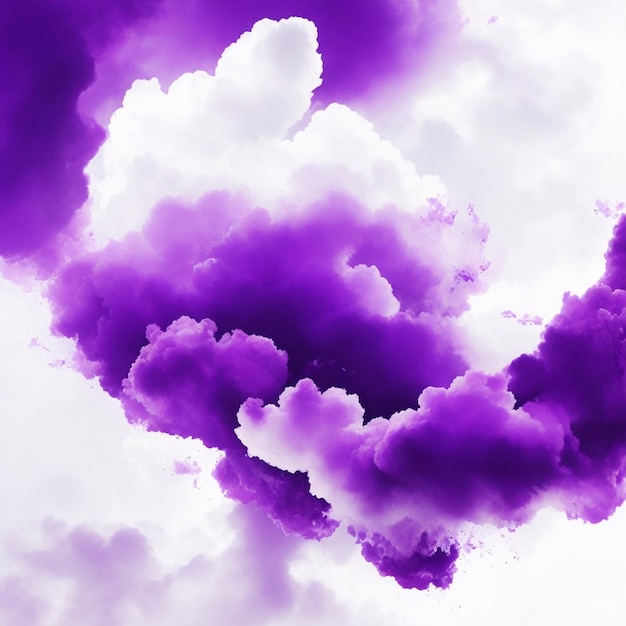 Purple and white printed background with an abstract cloudy sky