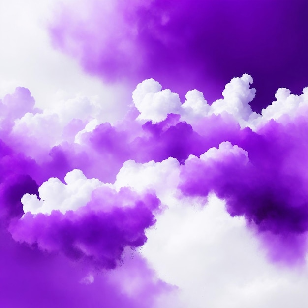 Purple and white printed background with an abstract cloudy sky