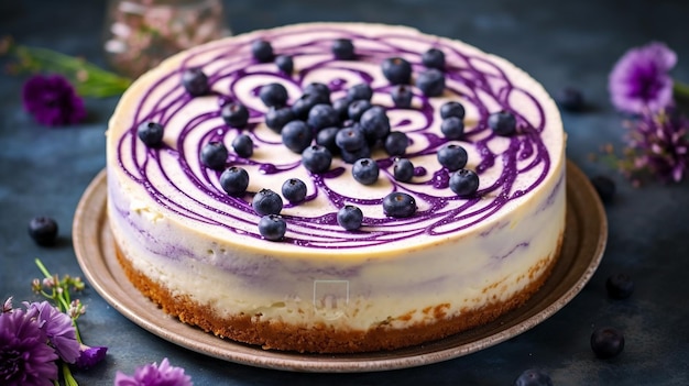 Purple and white spiral blueberry recipe magazine photo