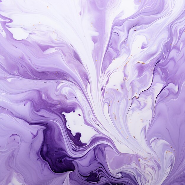 Purple and white swirled paint with gold flakes on it generative ai