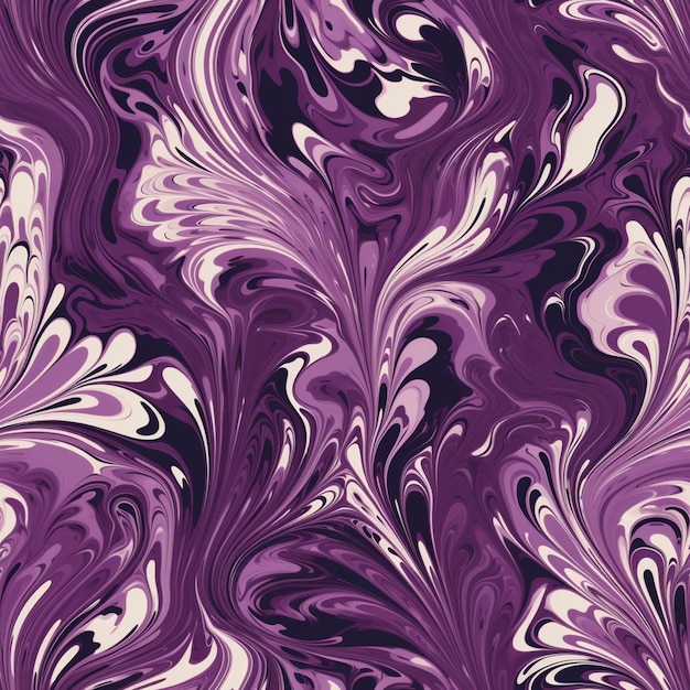 Purple and white swirls on a black background.