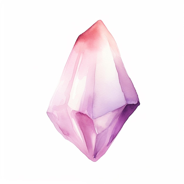 purple and white watercolor painting of a diamond on a white background generative ai