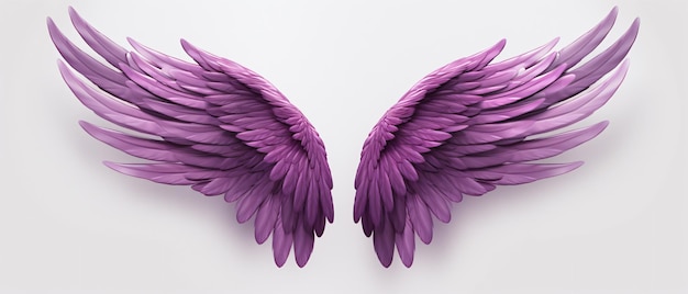 Purple wings isolated on transparent background