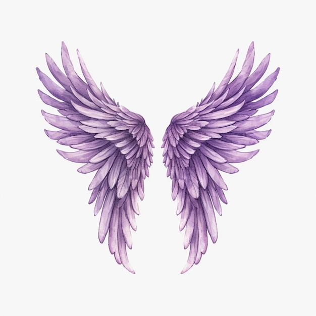 Purple wings on a white background