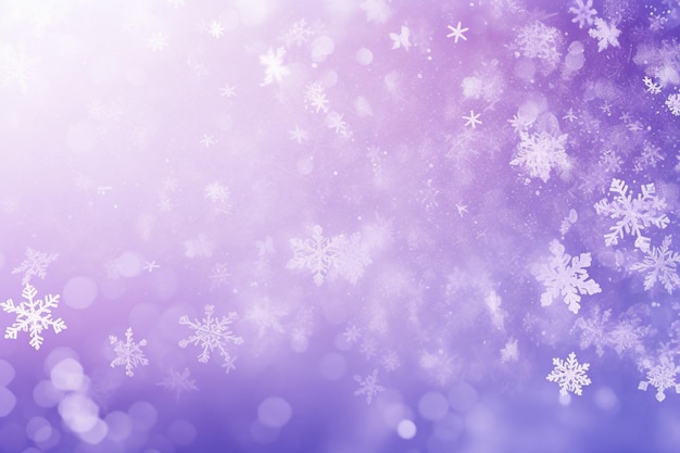 Purple winter background with snowflakes