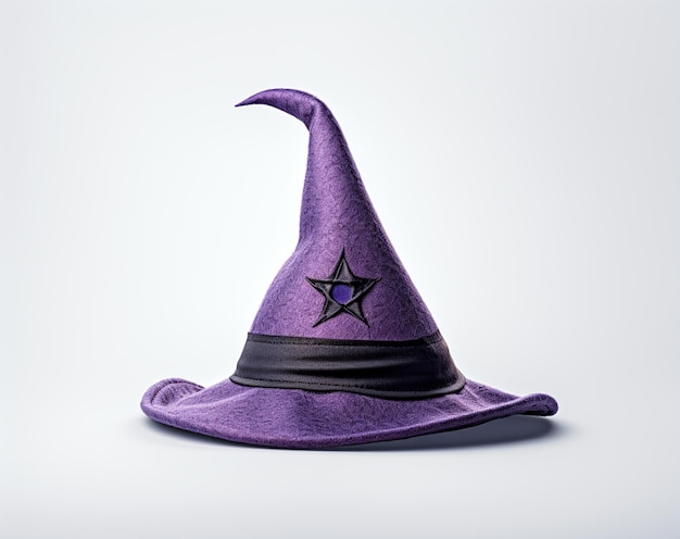 purple witch hat with black star on top generative ai