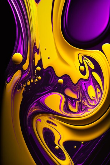 Purple and yellow abstract painting Generative AI