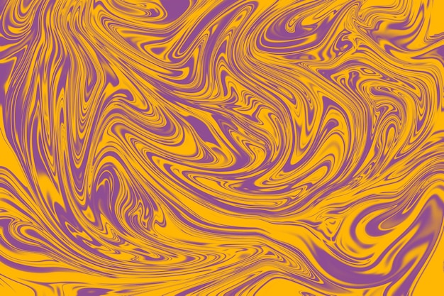 A purple and yellow background with a pattern of swirls and lines