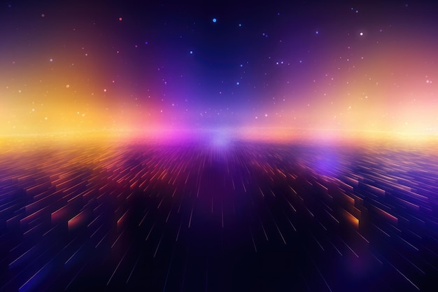 Purple Yellow Blue Space Panoramic Background