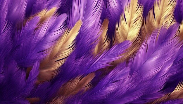 A purple and yellow feather wallpaper that says'feathers'on it