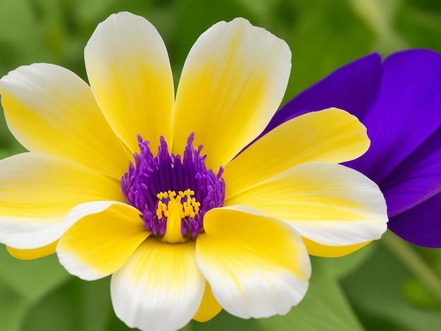 Photo purple and yellow flower