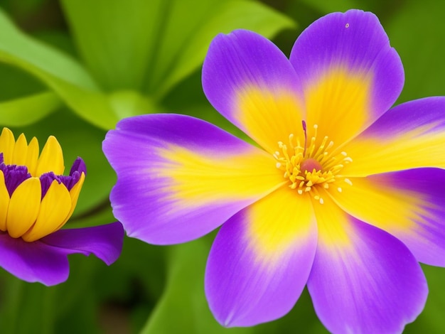 Photo purple and yellow flower