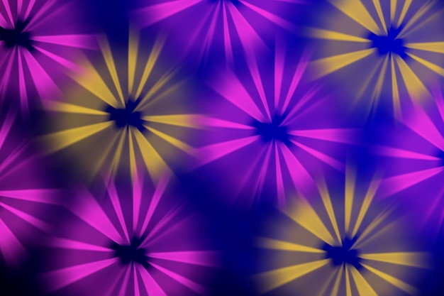 Purple and yellow light circles from spotlights on a dark blue background Background for the poster