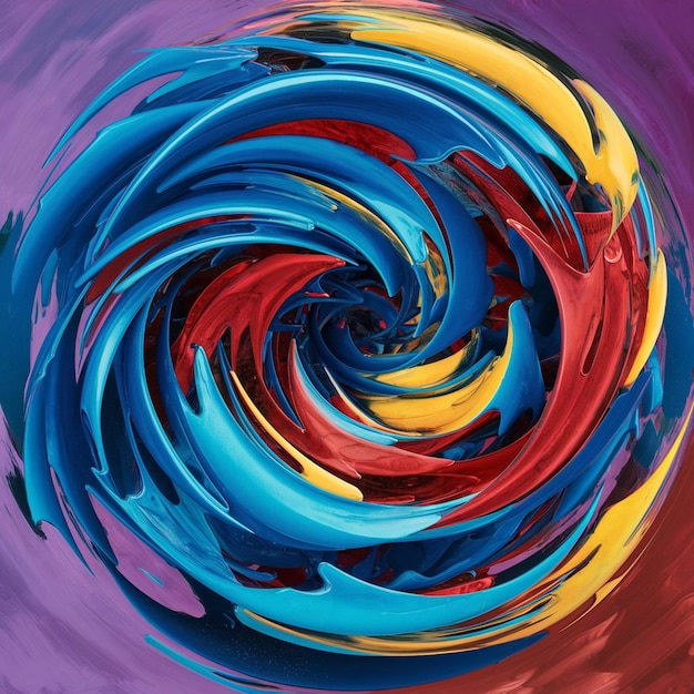 a purple and yellow swirl is shown with the colors of the rainbow