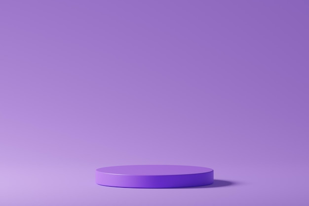 Purpled cylinder podium pedestal product display 3d illustration