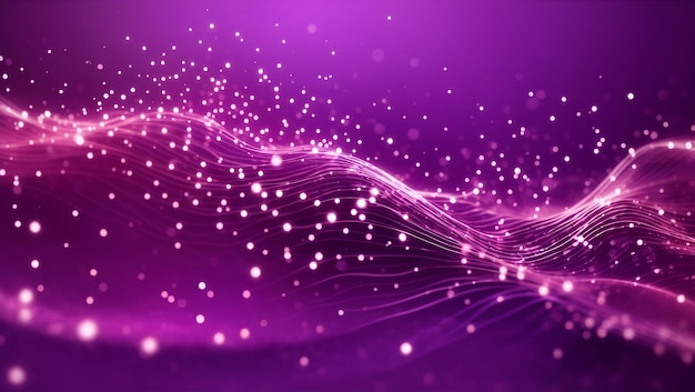 紫色の抽象的な未来的な粒子波背景デザインの壁紙