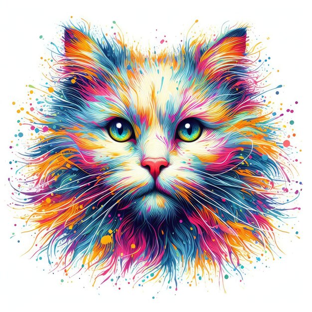 Purrfect Hues Crafting the Colorful Cat