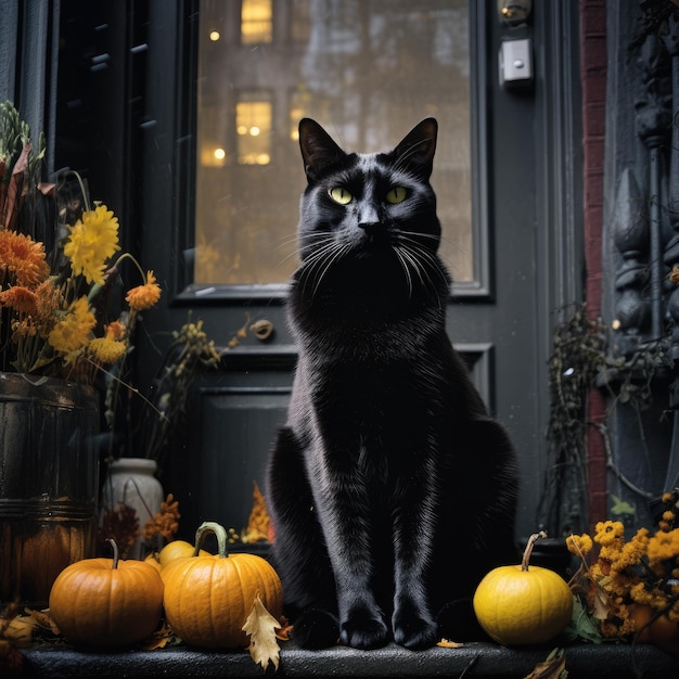 Photo purrfectly spooky halloween in new york through the eyes of a black cat