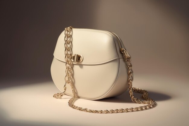 purse with a chain bag with a necklace golden bag with pearl necklace