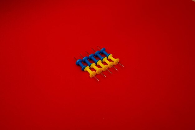 Pushpins in the form of the flag of ukraine