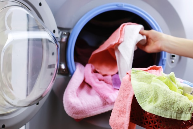 Put cloth in washer