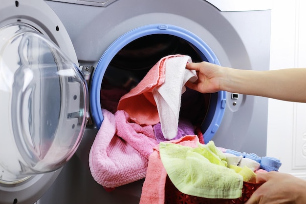 Put cloth in washer