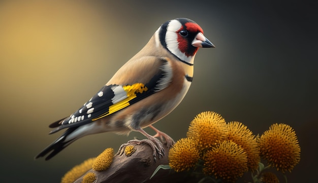 Foto putter schattige vogel felgele soort fotografie beeld ai gegenereerde kunst