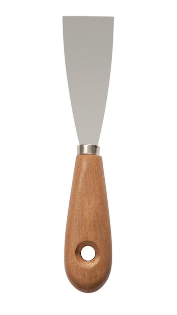 Шпатель с деревянной ручкой Изолированный инструмент для штукатурки