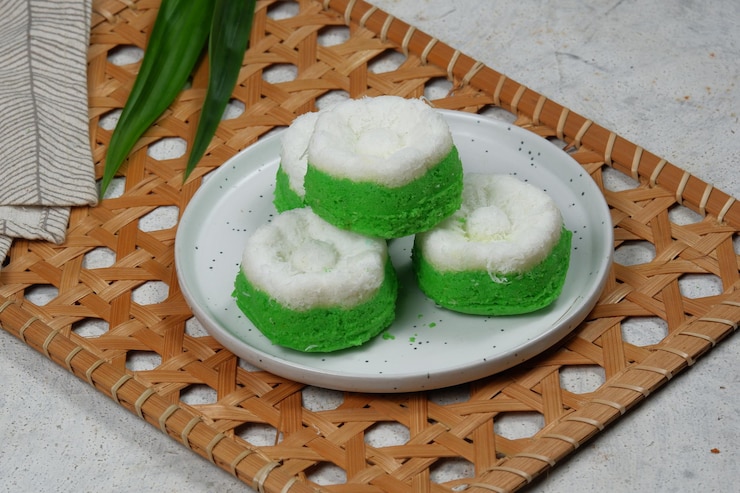Photo putu ayu蛋糕或kue putu ayu是印尼的传统零食