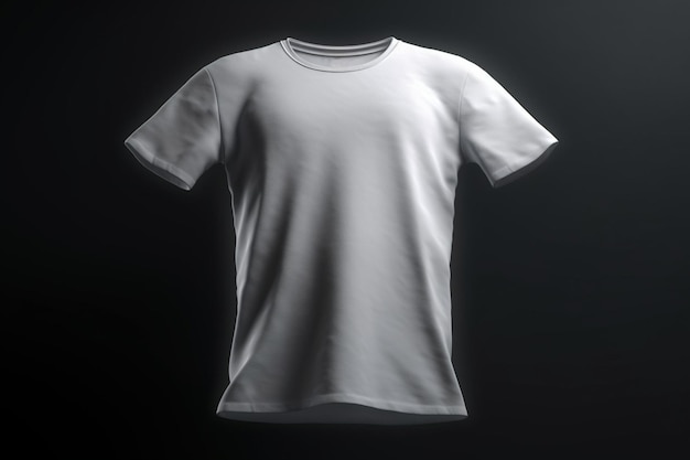 Puur en eenvoudig 3D leeg wit T-shirtmodel met strakke lijnen