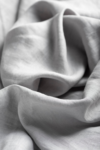 Puur linnen stof in grijze kleur, selectieve focus afbeelding