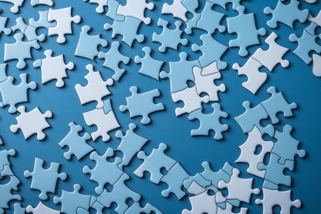 puzzel op blauwe achtergrond