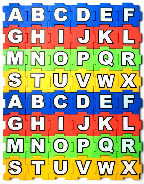 Puzzle ABC on white background