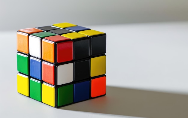 Puzzle cube toy on white background