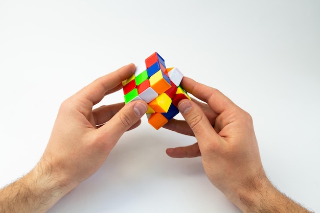 Puzzle cube on a white background