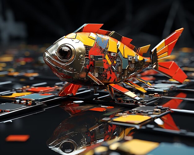 Photo puzzle cyber fish colorful