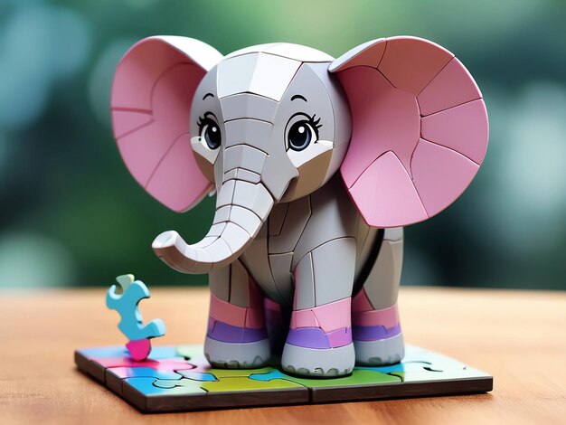 Puzzle elephant3D puzzles a cute elephant12 made of puzzles13 puzzles12Professional