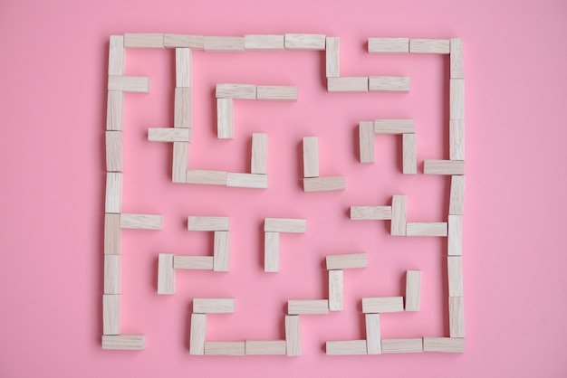 puzzle maze wood block