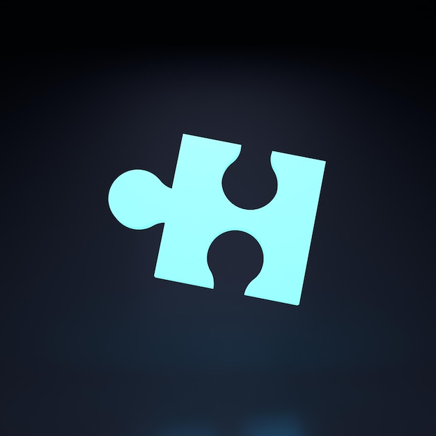 Puzzle piece icon 3d render illustration