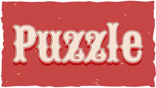 Puzzle Vintage Text