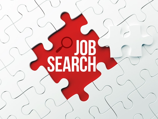 A puzzle with the word job search in the middle