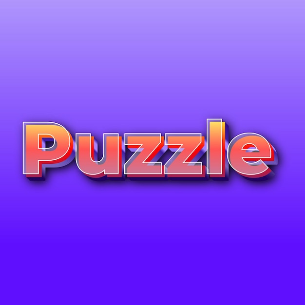 PuzzleText effect JPG gradient purple background card photo