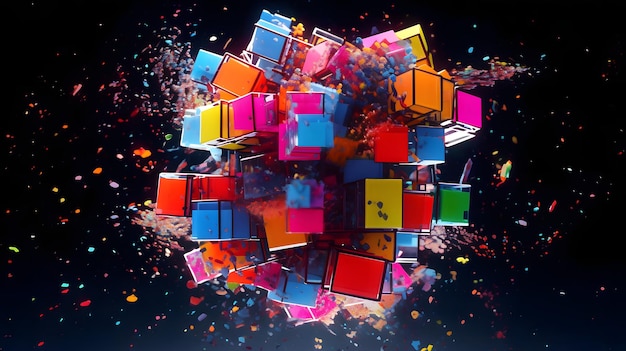 Puzzling Possibilities A mesmerizing Rubiks Cube frozen in motion