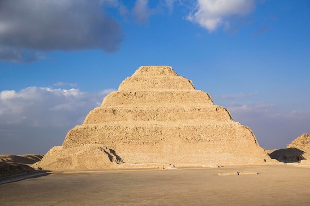 the pyramid of djoser (or djeser and zoser), or step pyramid in the saqqara necropolis, egypt