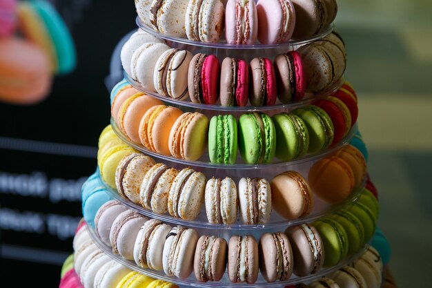 Pyramid of French macaroons