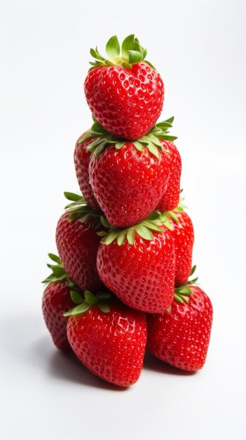 A pyramid of fresh strawberries